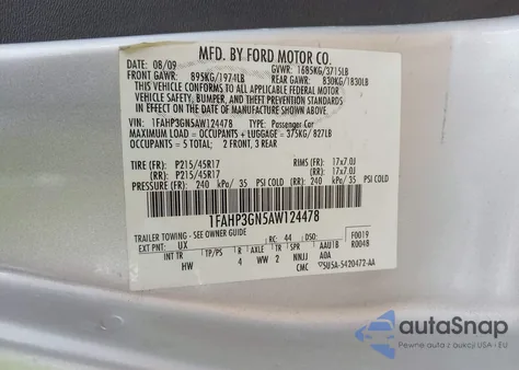2010 Ford Focus Ses from USA, damaged, VIN 1FAHP3GN5AW124478